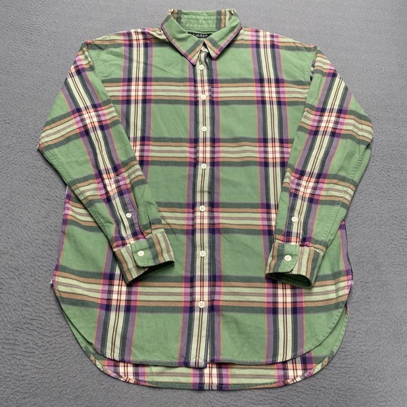 Lauren Ralph Lauren Tops - Lauren Ralph Lauren Shirt Womens Medium Green Plaid Button Up Long Sleeve Cotton